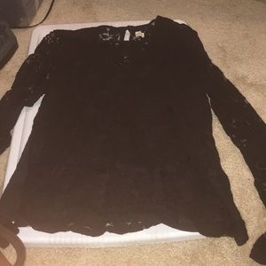 Hollister black lace top